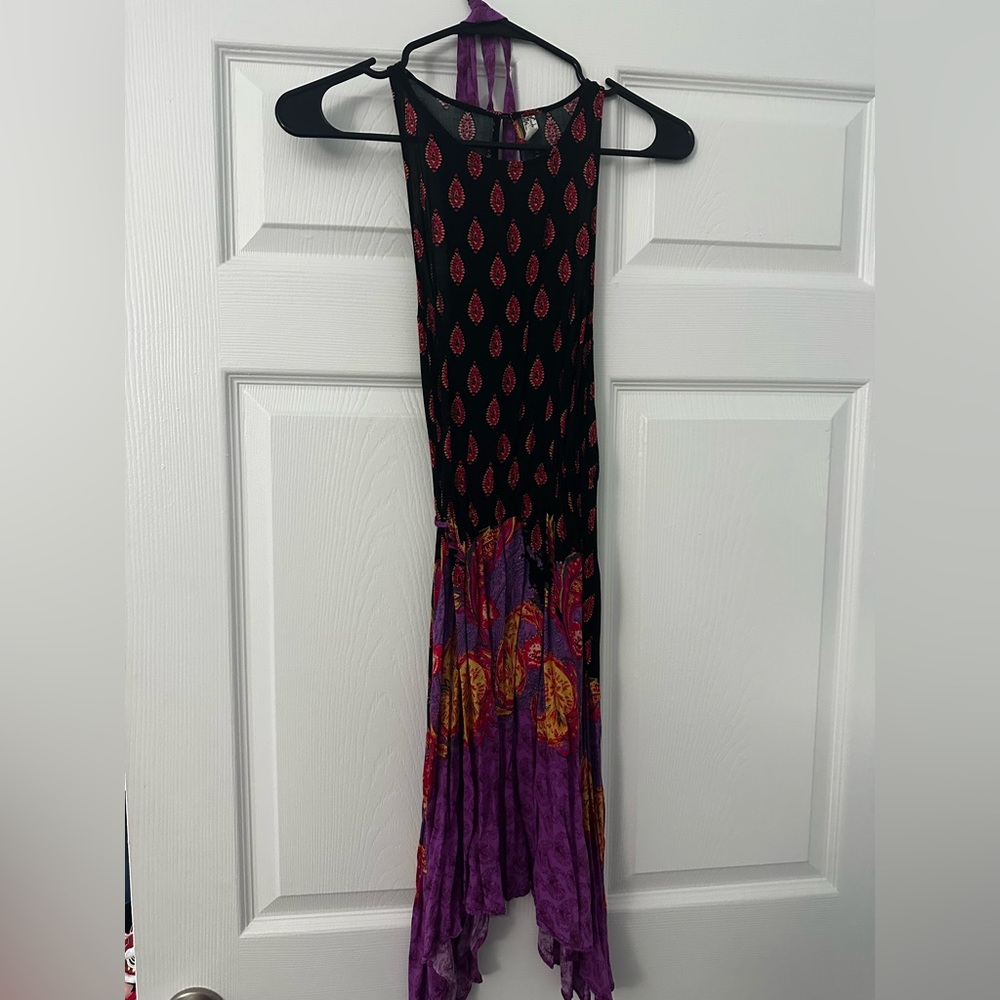Free People Black and Purple Maxi Dress